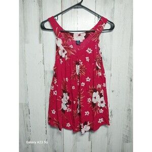 Hibiscus Collection Hawaii Womens Top XXL Y2K Floral Relaxed Flowy Beach Coastal